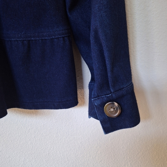 Lemon Way Womens Wonder Stretch Peplum Hem Denim Jacket Size XL - Picture 7 of 8